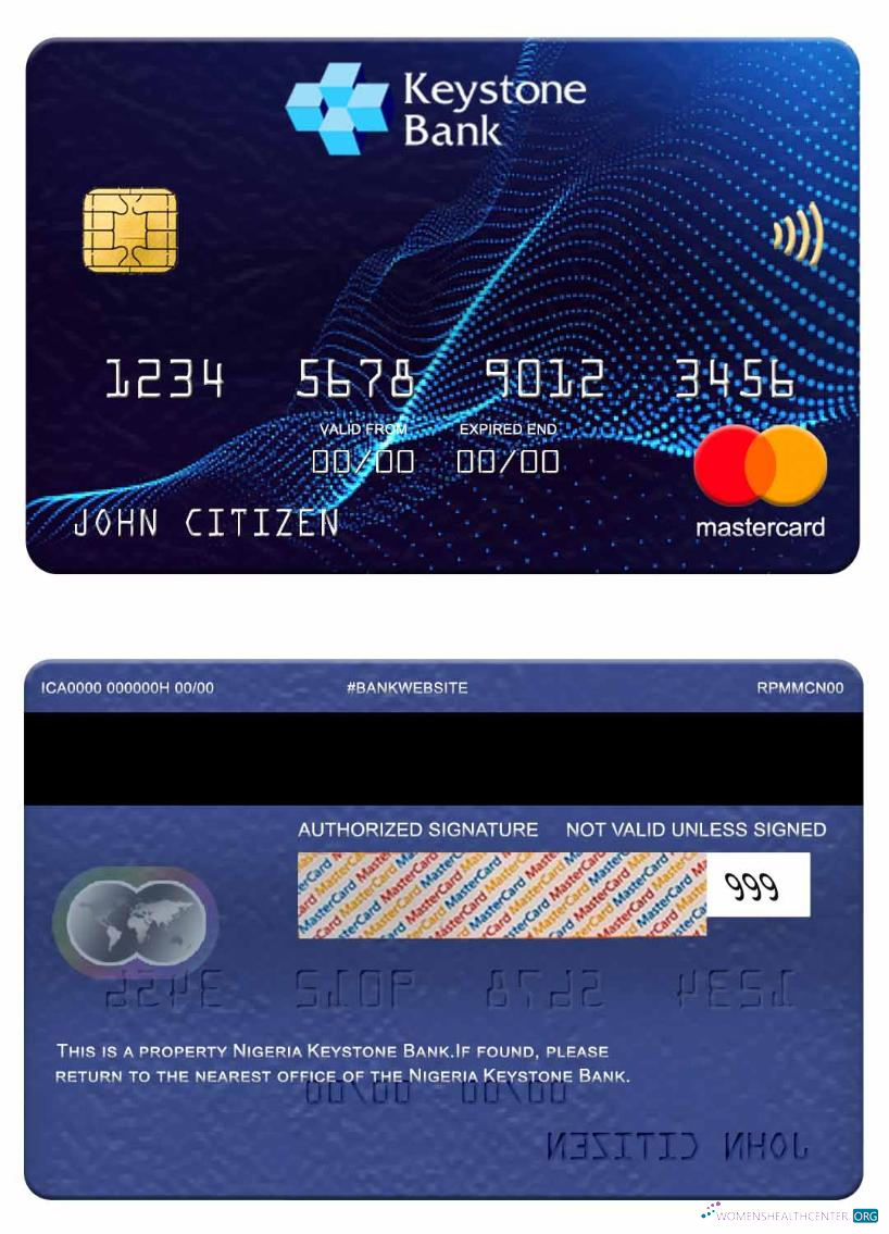 Download Nigeria Keystone Bank mastercard Photoshop template